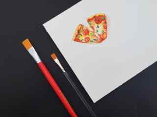 手绘披萨饼图片高清桌面壁纸