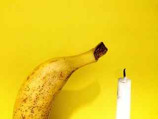 香蕉与蜡烛创意摄