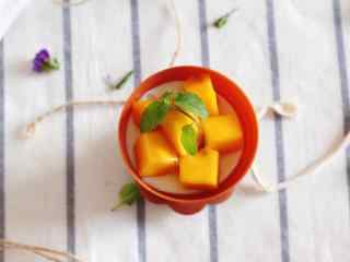 夏季甜品芒果盆栽冰淇淋桌面壁纸