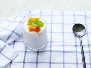 夏季小食芒果酸奶桌面壁纸