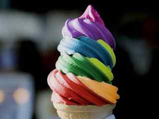 夏日美食之彩虹冰淇淋图片