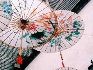 唯美的油纸伞摄影图片