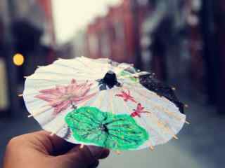 创意可爱小油纸伞摄影图片