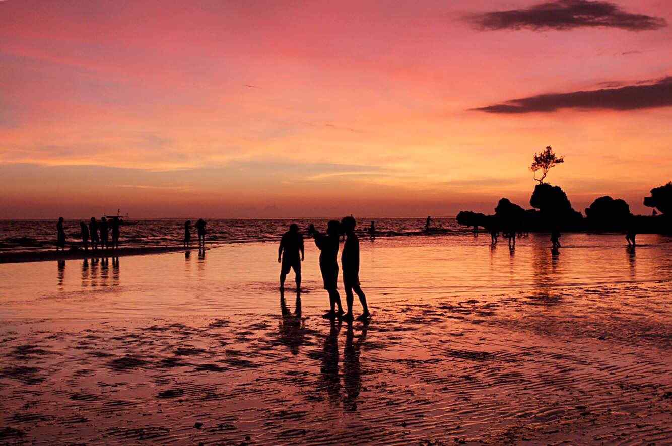 唯美的长滩岛夕阳风景壁纸
