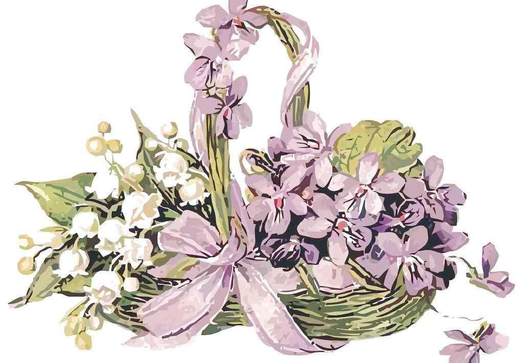 唯美手绘紫罗兰花朵图片