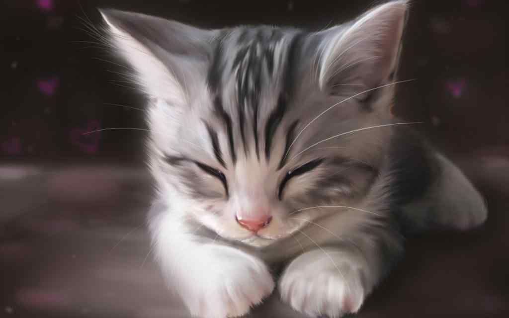 超可爱小猫咪手绘壁纸