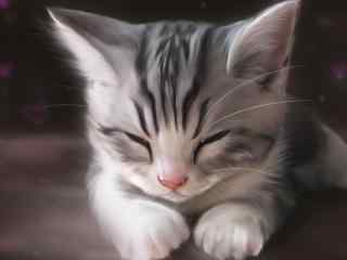 超可爱小猫咪手绘壁纸