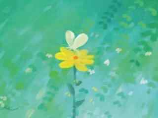 夏日清凉手绘小花朵桌面壁纸