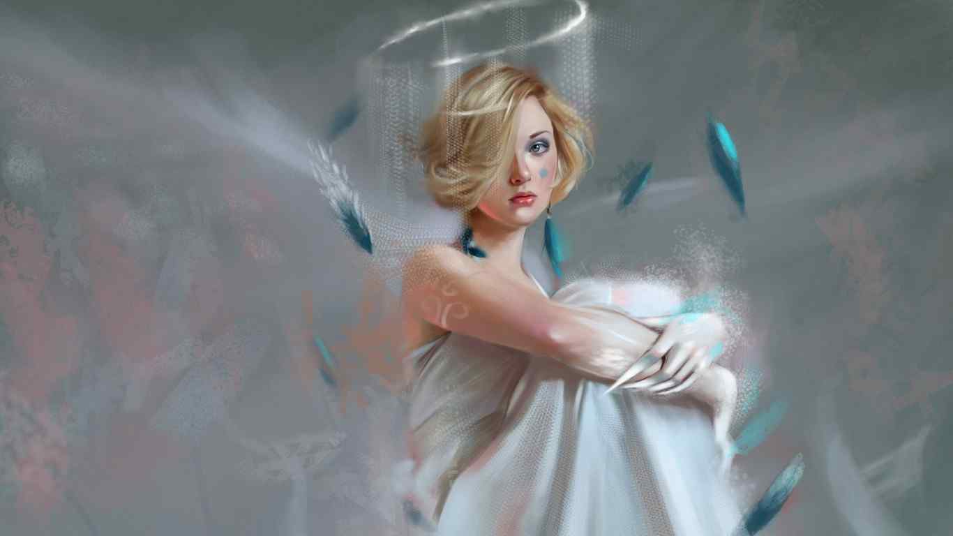坠落的天使手绘美女壁纸