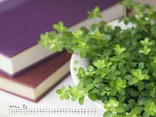 2017年7月日历绿色植物清新桌面壁纸
