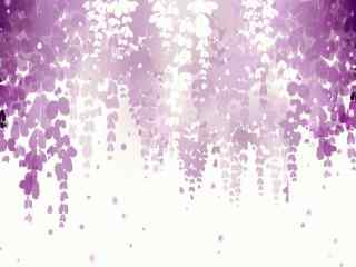 唯美好看手绘紫藤萝瀑布桌面壁纸