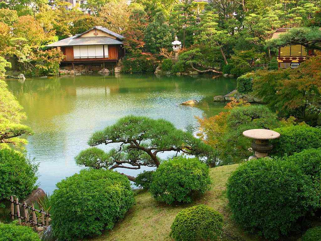 日式风情庭院风景壁纸