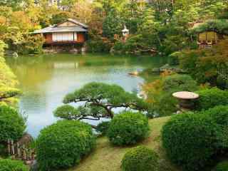 日式风情庭院风景壁纸