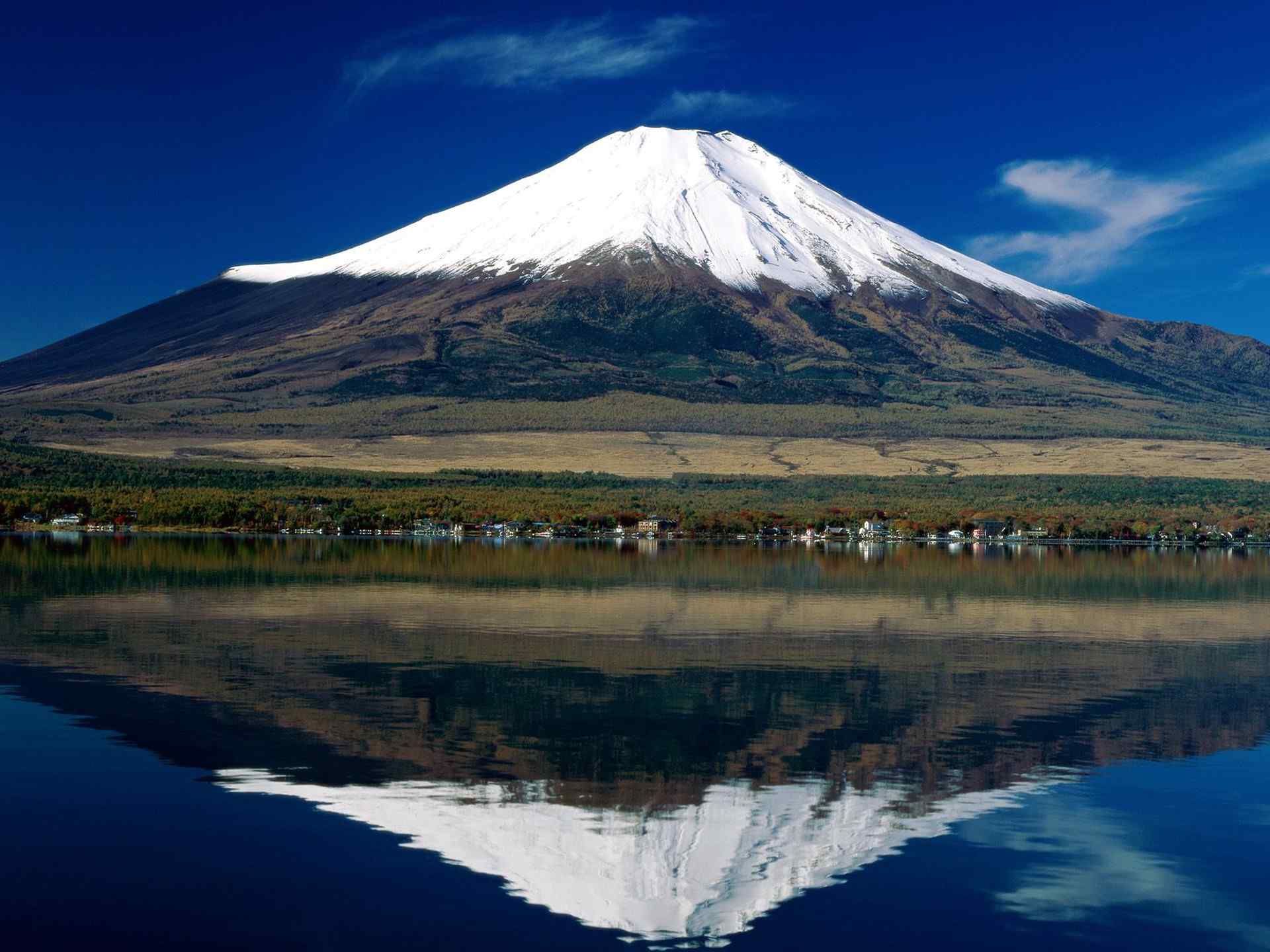 日本著名景点富士山全景桌面壁纸
