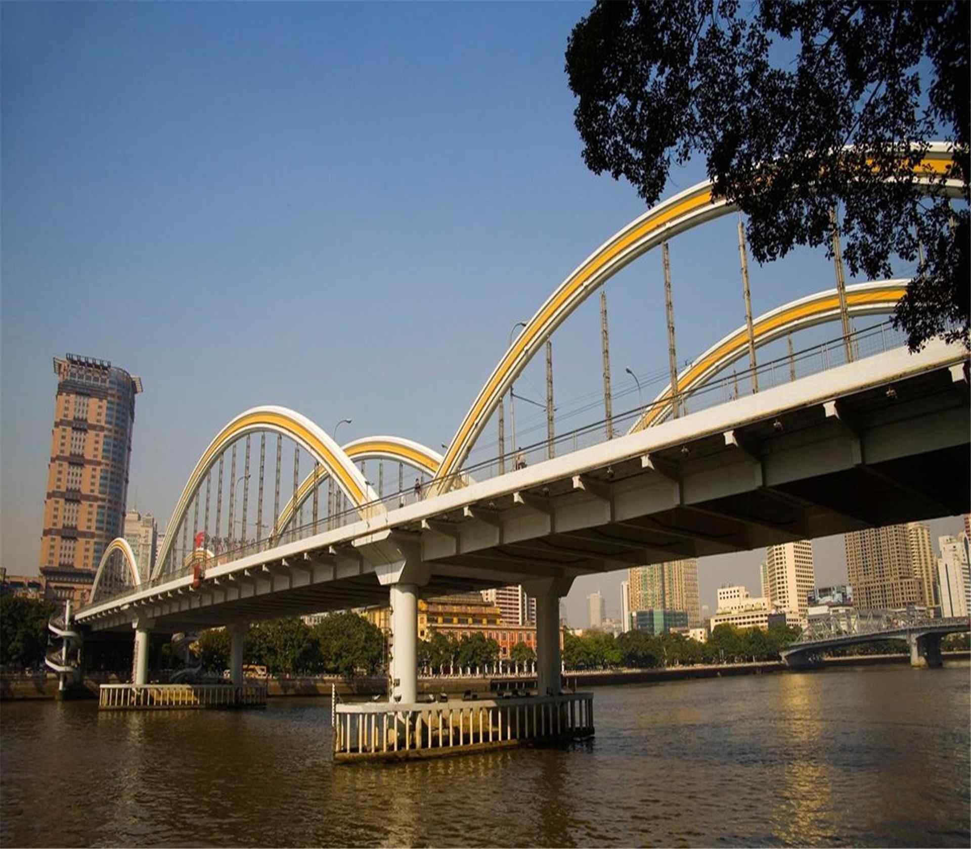 羊城广州城市跨河长桥图片电脑桌面壁纸