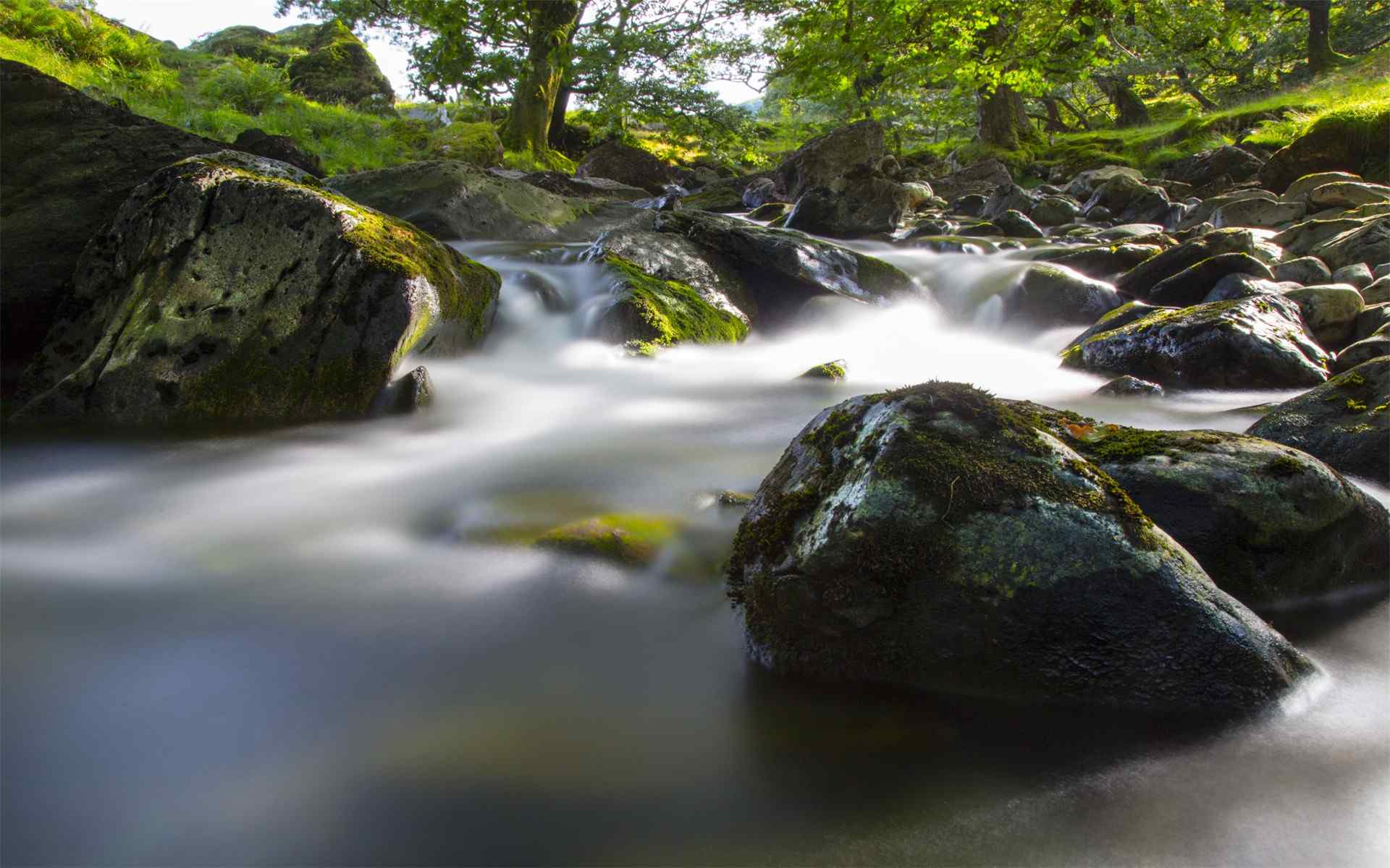 清新山涧森林河流自然风景高清摄影桌面壁纸