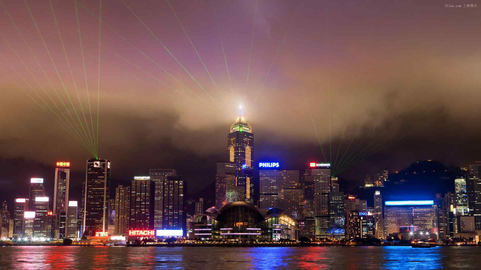 香港维多利亚港夜景桌面壁纸四辑