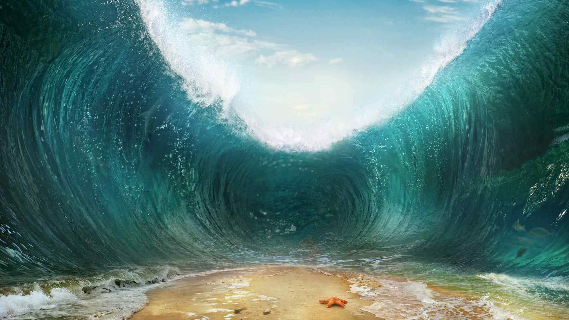 壮观海浪创意摄影电脑桌面壁纸