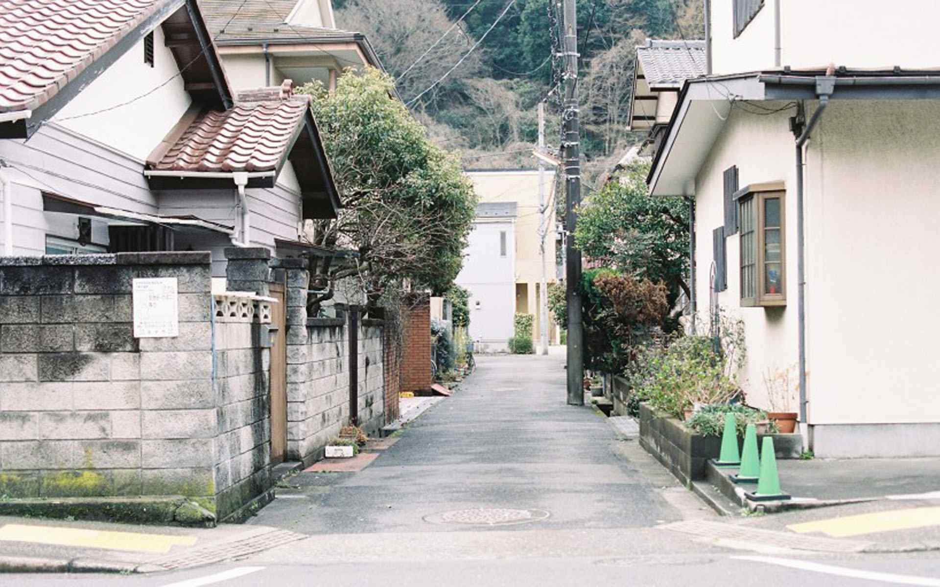 日本街景日式小清新住宅桌面壁纸