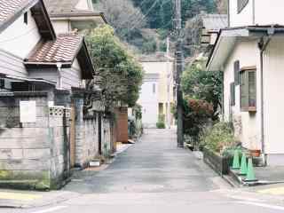 日本街景日式小清新住宅桌面壁纸