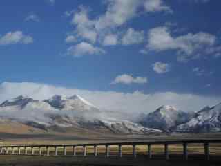 壮观的青藏铁路沿路风景桌面壁纸