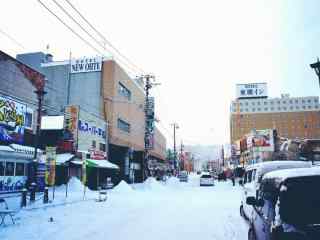 函馆街道雪景北海