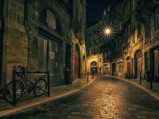法国巴黎文艺城市夜景桌面壁纸