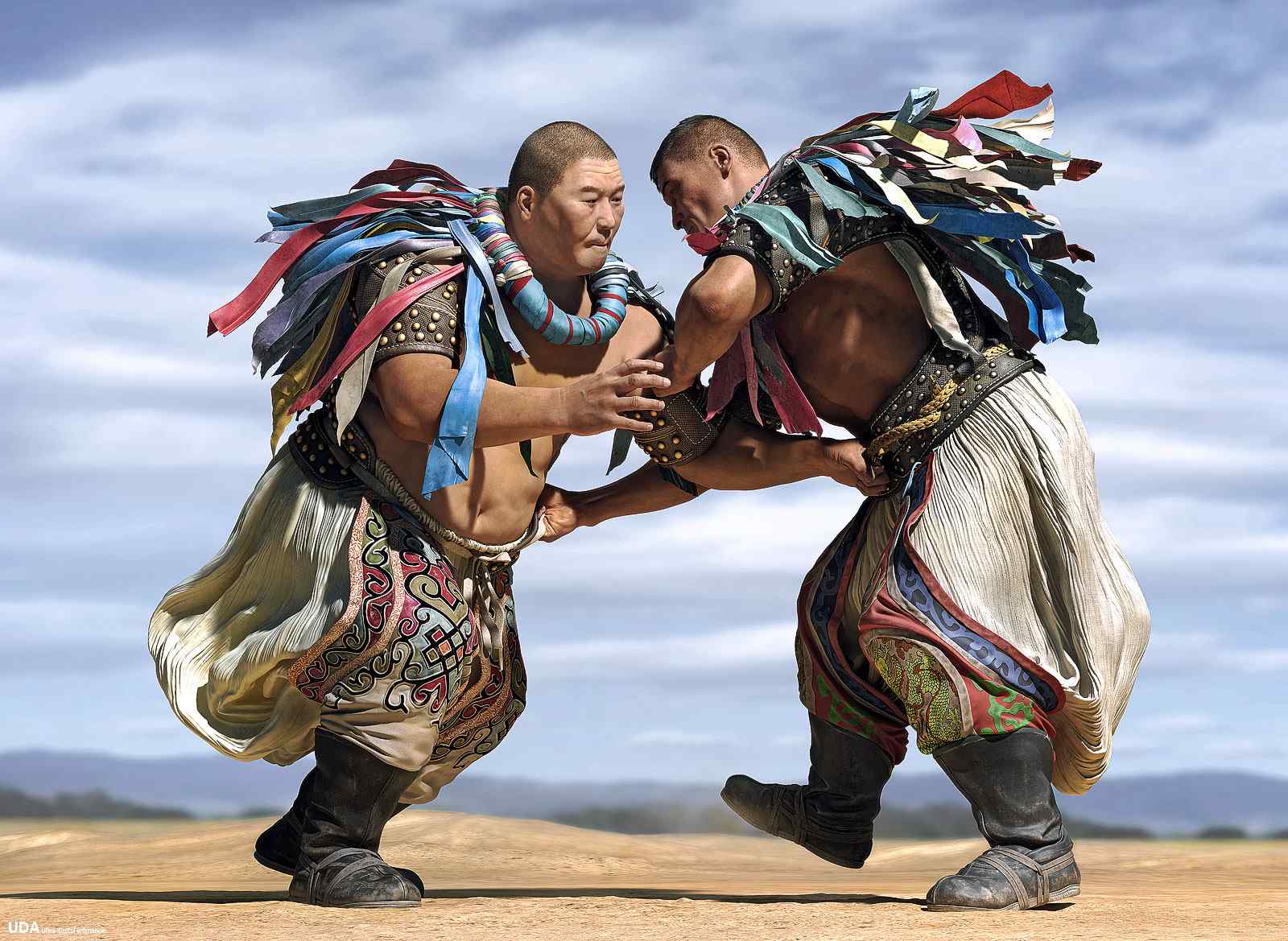 蒙古汉子摔跤比赛高清图片壁纸