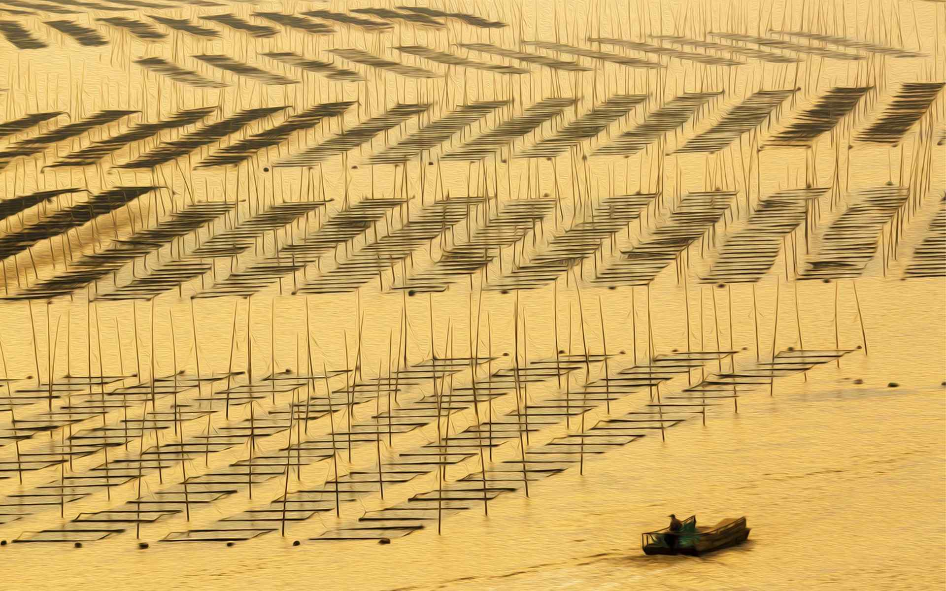 福建霞浦最美的滩涂风光桌面壁纸