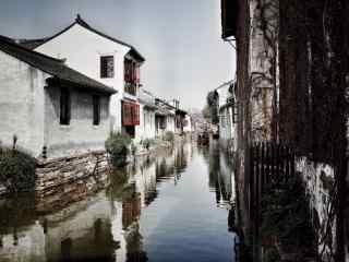 江南水乡之青砖粉黛的美丽周庄风景壁纸