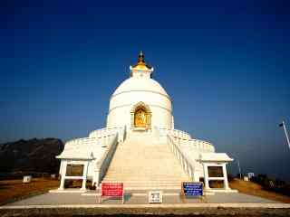 尼泊尔白色宗庙人文建筑高清风景壁纸