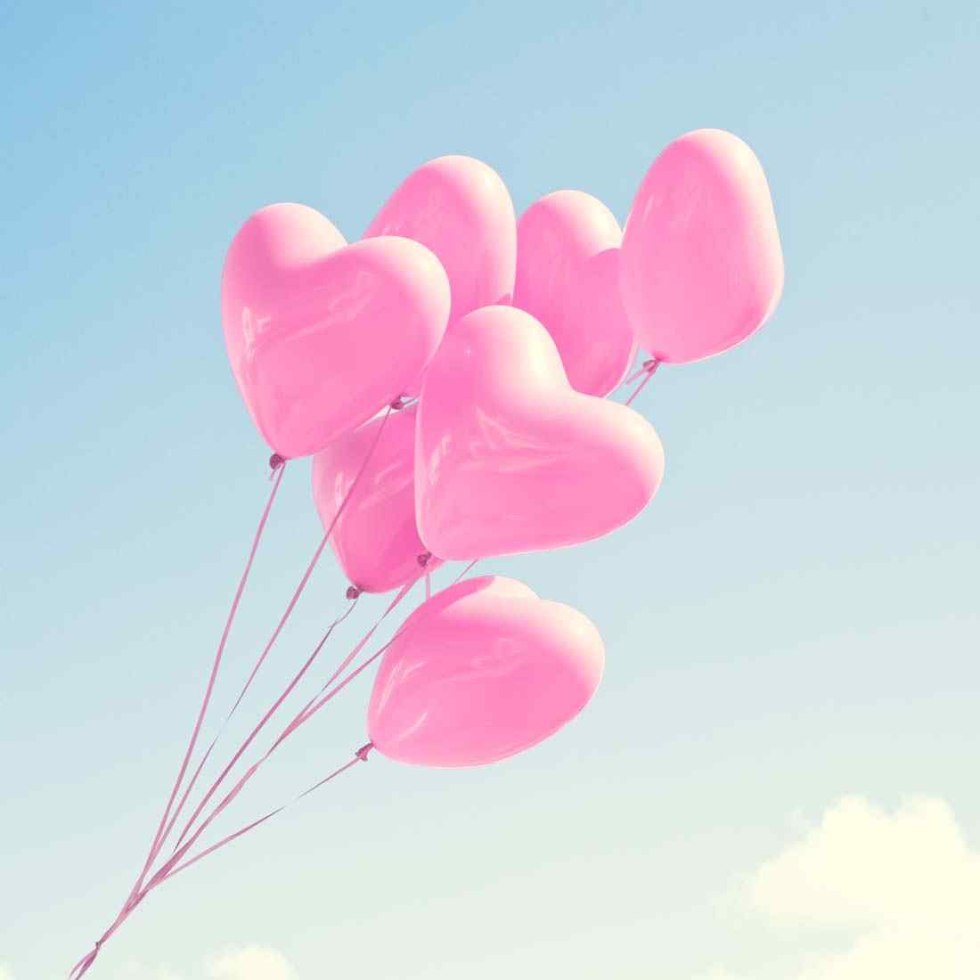 清新浪漫粉色气球高清电脑桌面壁纸