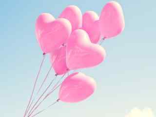 清新浪漫粉色气球