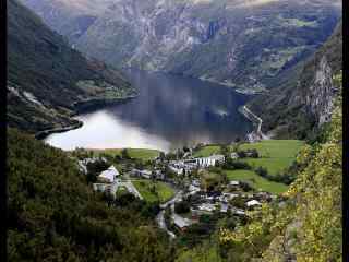 自然生态的挪威峡