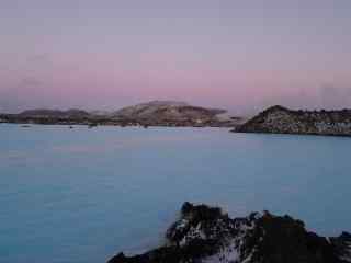 冰激凌色冰岛山川湖泊唯美日落风光