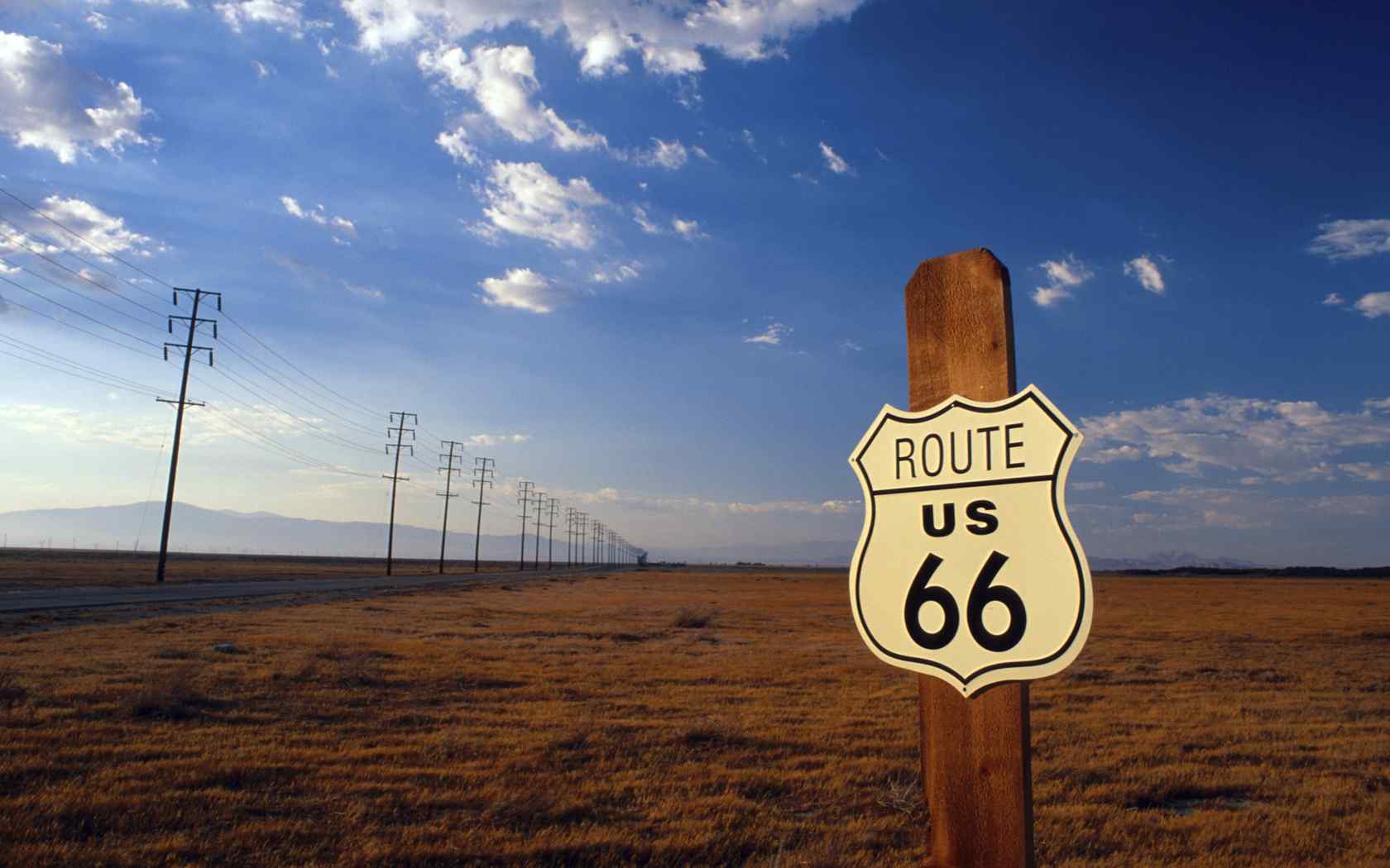 美国自驾游66号公路路标桌面壁纸