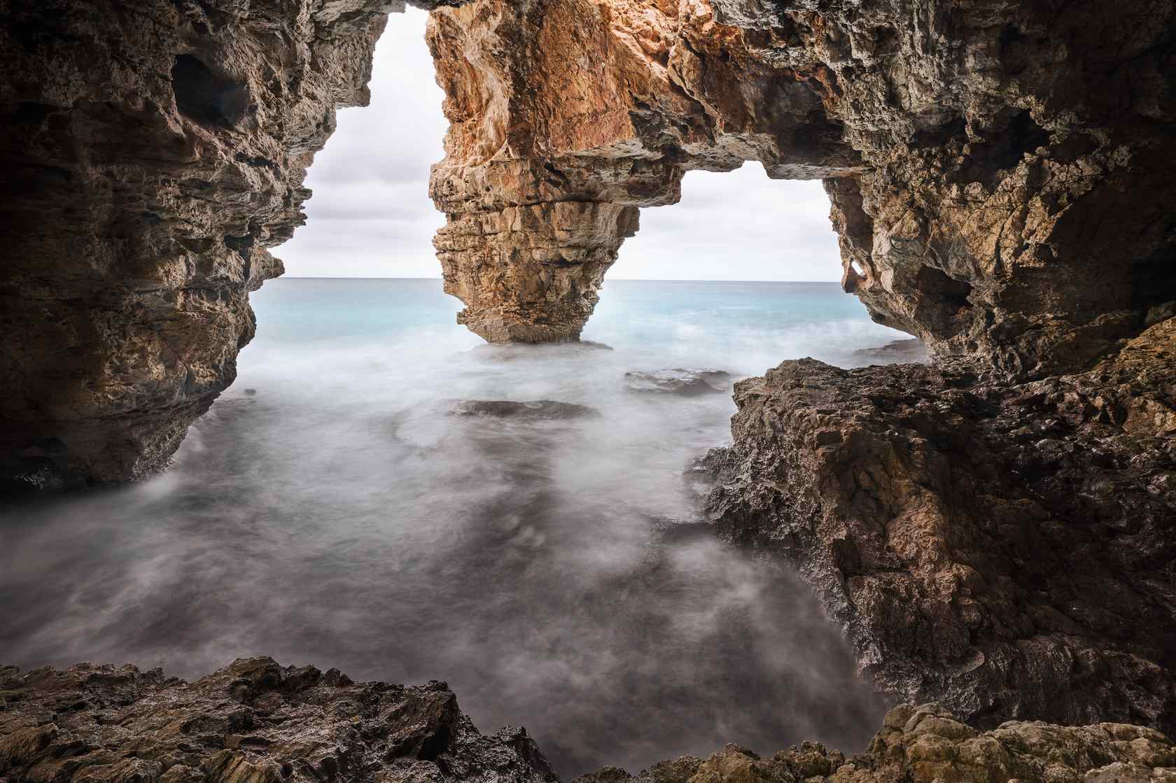 西班牙摄影海岩洞桌面壁纸