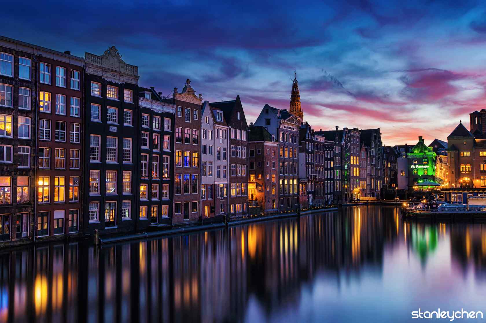 超美的荷兰夜景风景壁纸