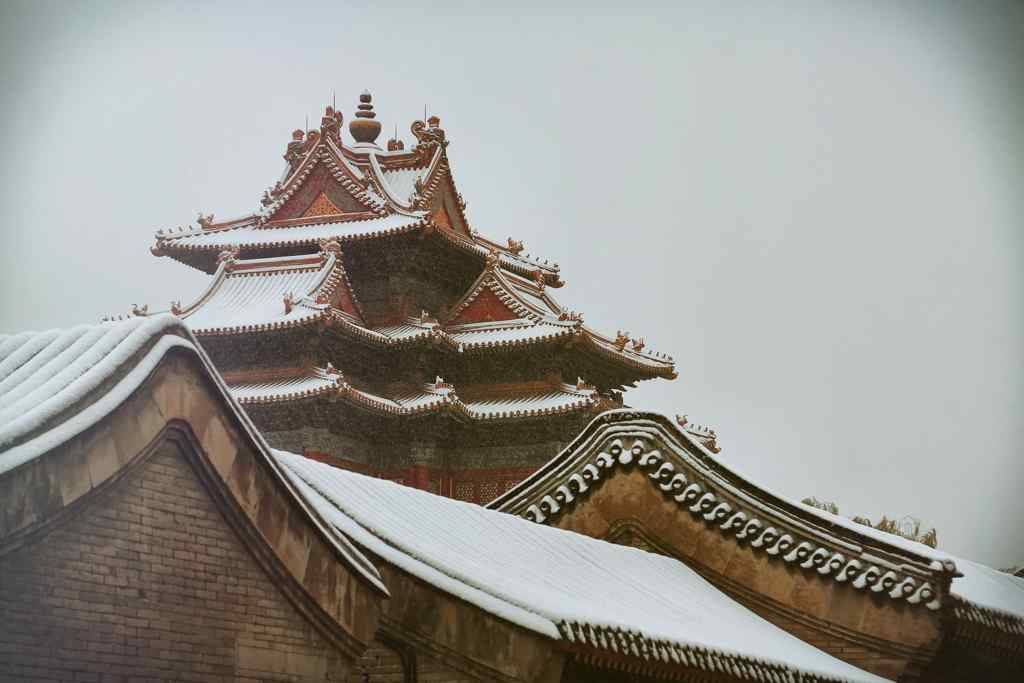北京故宫白雪皑皑城楼桌面壁纸