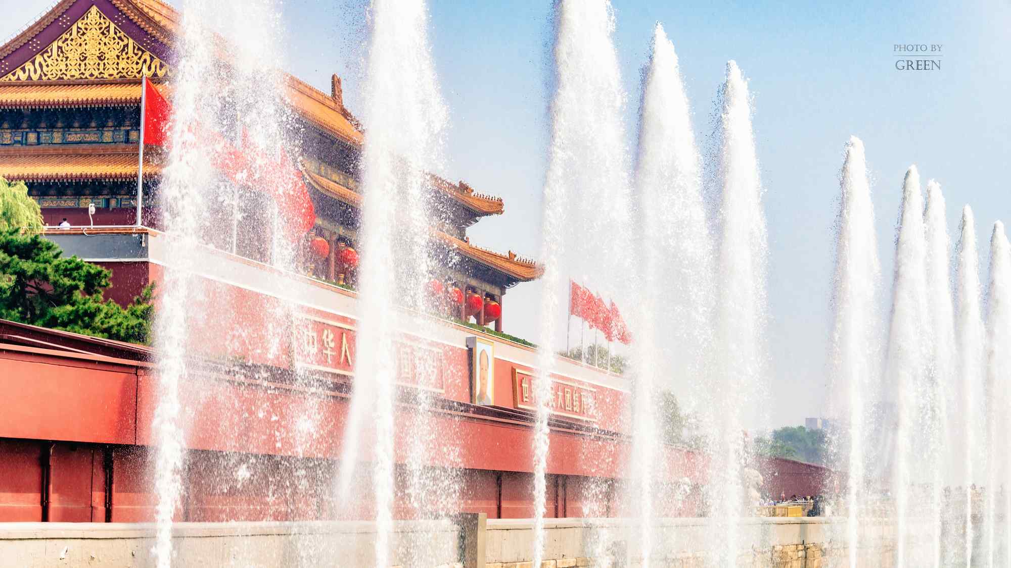 北京天安门喷泉桌面壁纸