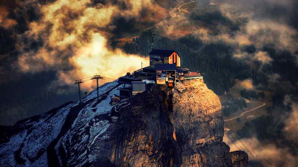 瑞士山顶壮丽风景摄影图片壁纸