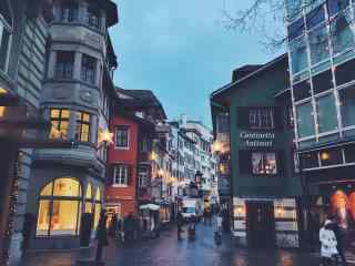 瑞士唯美街头城市风景桌面壁纸