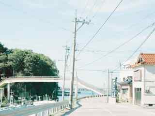 日本小清新海边小镇风景壁纸
