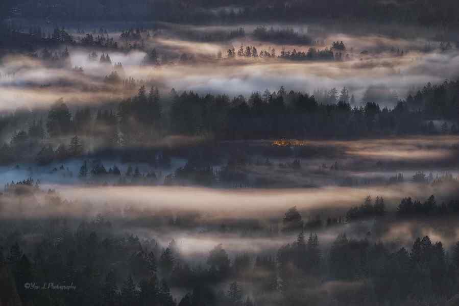 晨雾中的唯美自然风景图片桌面壁纸