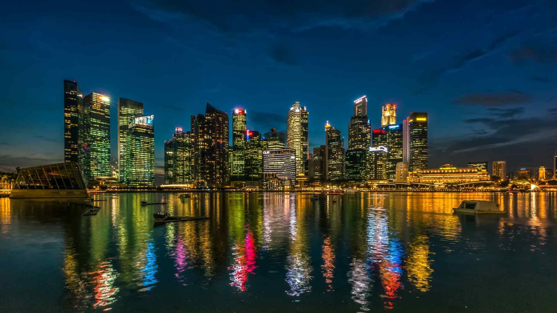 新加坡唯美城市夜景电脑桌面壁纸