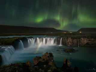 冰岛瀑布唯美风景桌面壁纸