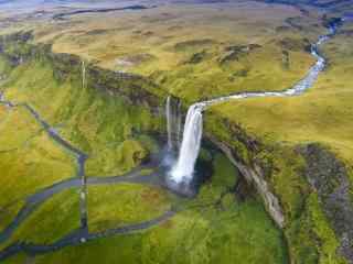 冰岛塞里雅兰瀑布风景图片