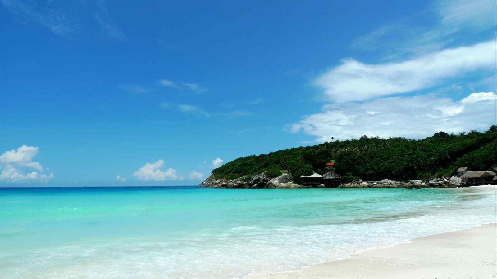 普吉岛唯美沙滩海岸线风景图片高清桌面壁纸