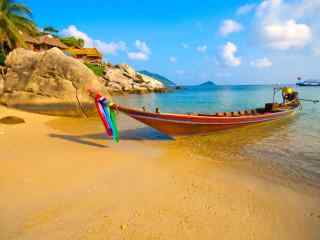 普吉岛泰国风情唯美渔船图片高清桌面壁纸