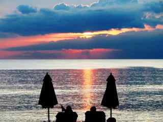 普吉岛海边落日浪漫二人世界风景图片桌面壁纸
